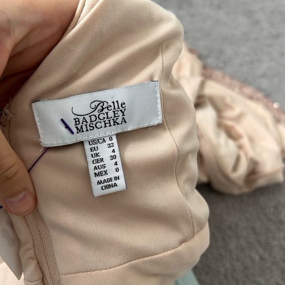 Badgley Mischka Rose Gold Sequin Dress - Picture 7 of 7